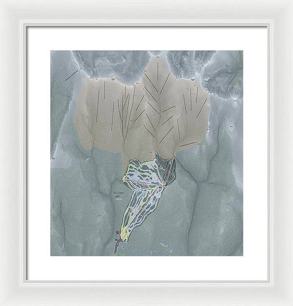 Ski Cooper Ski Trail Map - Framed Print - Powderaddicts