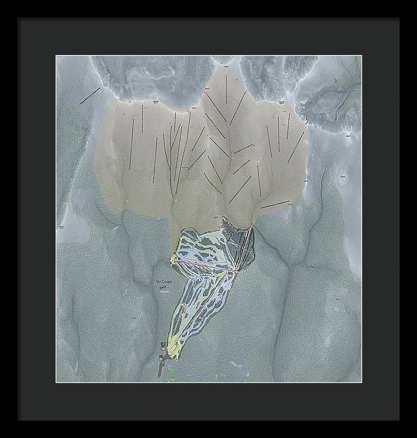 Ski Cooper Ski Trail Map - Framed Print - Powderaddicts
