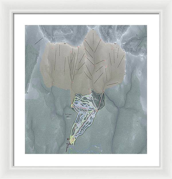 Ski Cooper Ski Trail Map - Framed Print - Powderaddicts