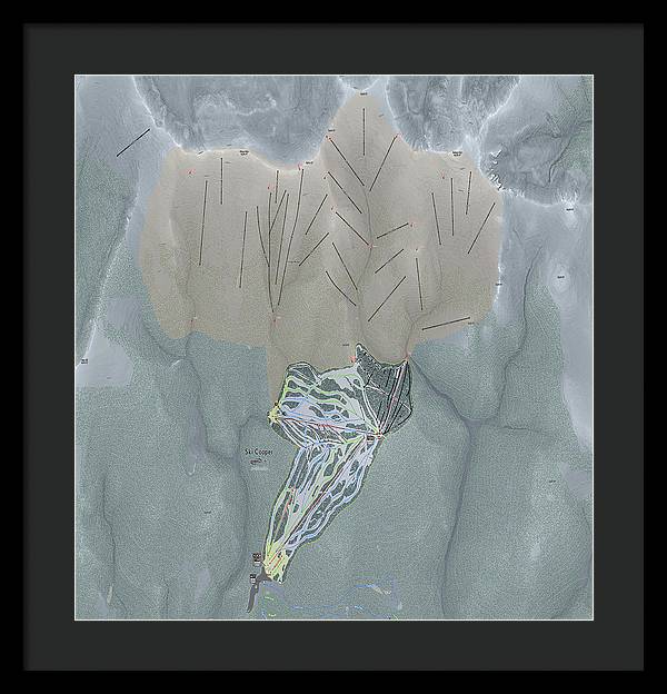 Ski Cooper Ski Trail Map - Framed Print - Powderaddicts
