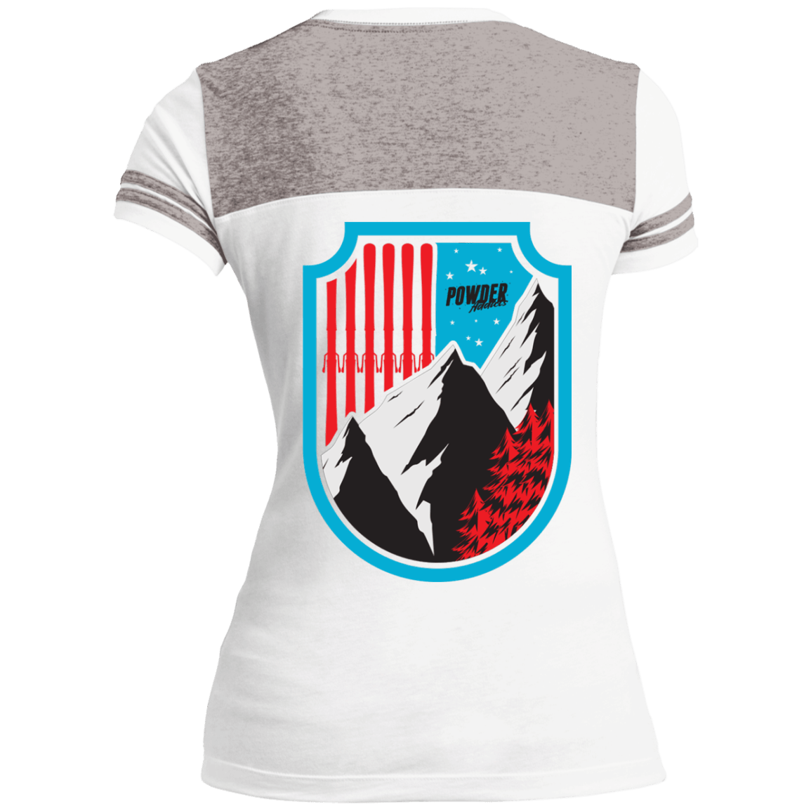 Ski Flag Ladies Tees and V-Neck - Powderaddicts