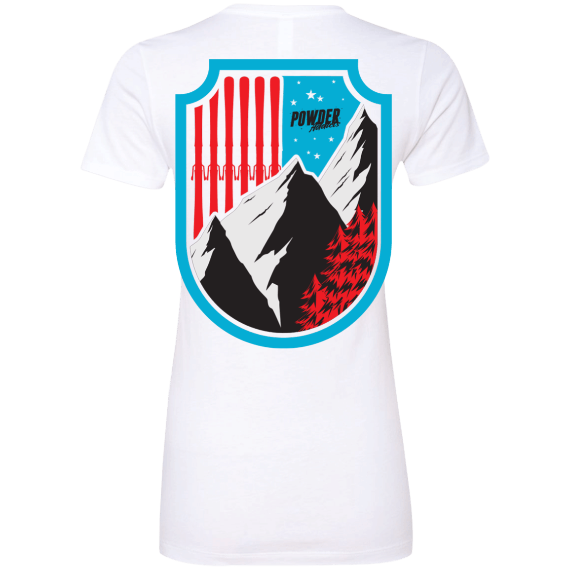Ski Flag Ladies Tees and V-Neck - Powderaddicts