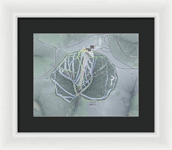 Ski Land Ski Trail Map - Framed Print - Powderaddicts