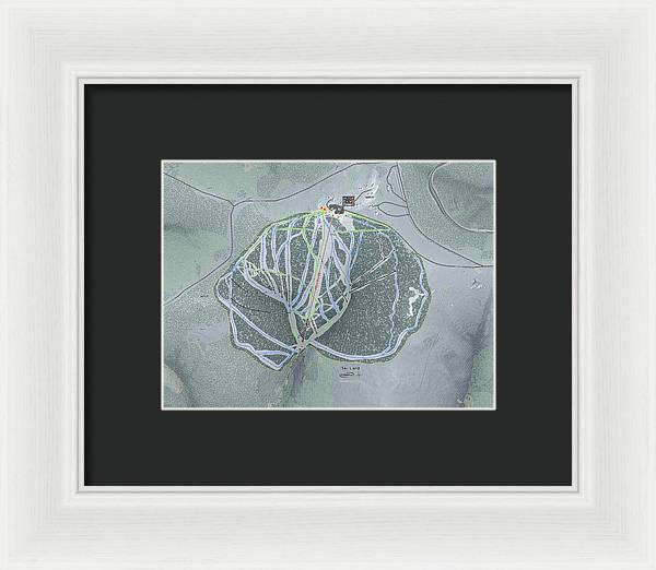Ski Land Ski Trail Map - Framed Print - Powderaddicts