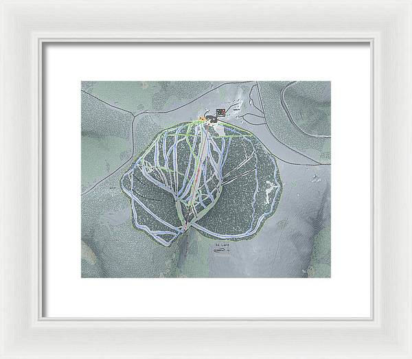 Ski Land Ski Trail Map - Framed Print - Powderaddicts