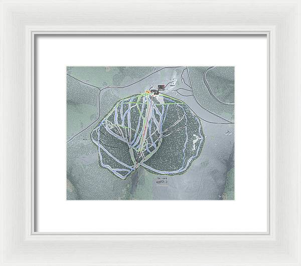 Ski Land Ski Trail Map - Framed Print - Powderaddicts