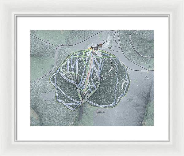 Ski Land Ski Trail Map - Framed Print - Powderaddicts
