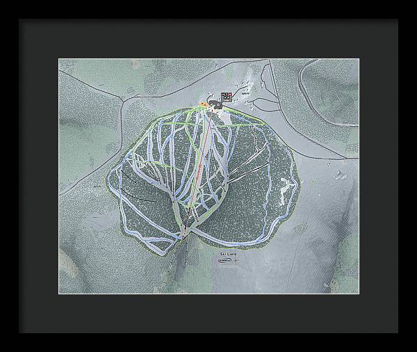 Ski Land Ski Trail Map - Framed Print - Powderaddicts