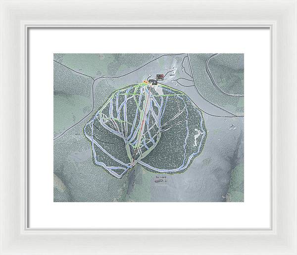 Ski Land Ski Trail Map - Framed Print - Powderaddicts