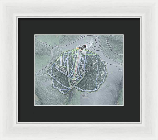 Ski Land Ski Trail Map - Framed Print - Powderaddicts