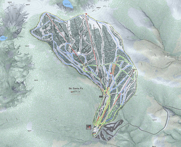 Ski Santa Fe Ski Trail Map - Art Print - Powderaddicts