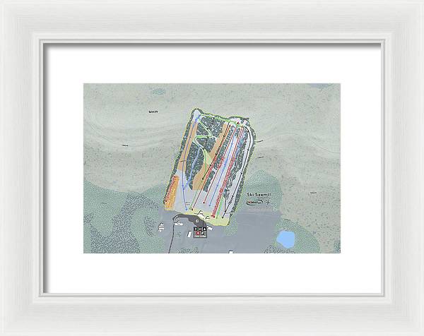 Ski Sawmill Ski Trail Map - Framed Print - Powderaddicts