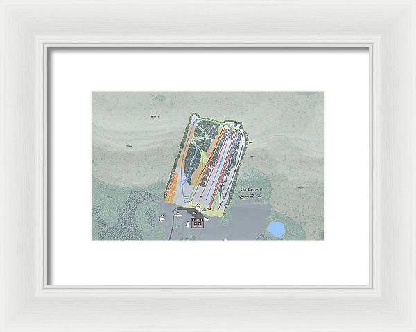 Ski Sawmill Ski Trail Map - Framed Print - Powderaddicts