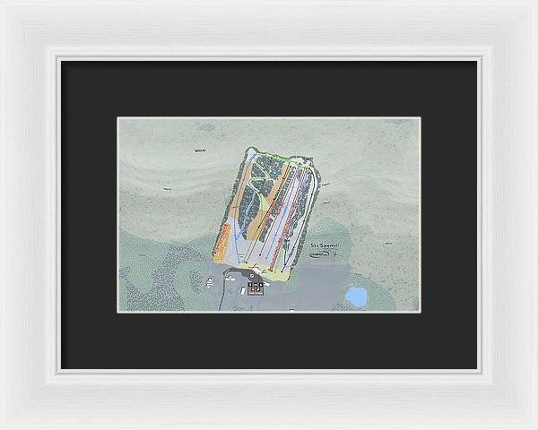Ski Sawmill Ski Trail Map - Framed Print - Powderaddicts