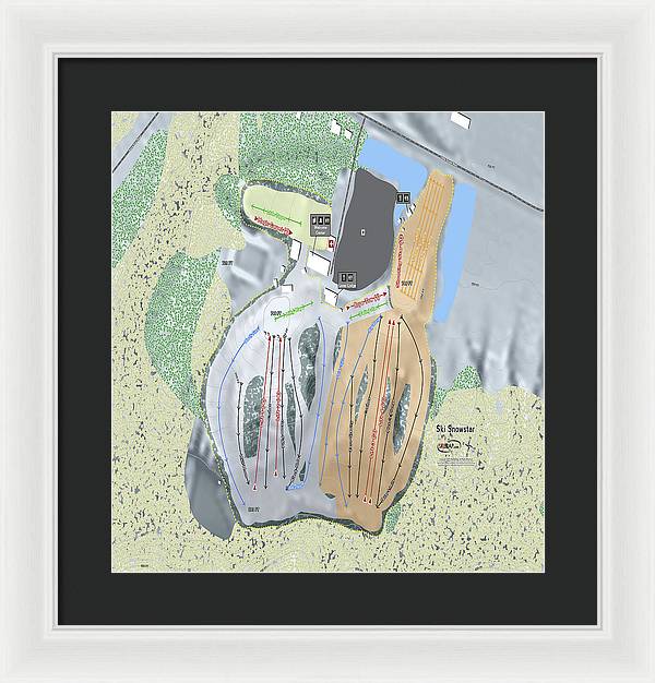 Ski Snowstar Ski Trail Map - Framed Print - Powderaddicts