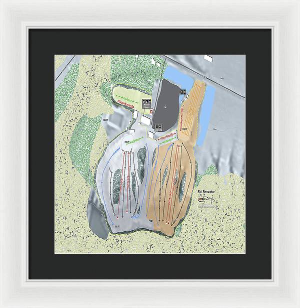 Ski Snowstar Ski Trail Map - Framed Print - Powderaddicts