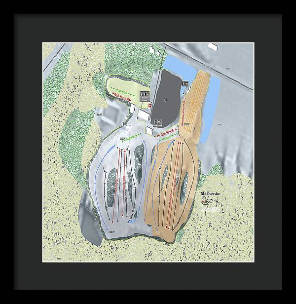 Ski Snowstar Ski Trail Map - Framed Print - Powderaddicts