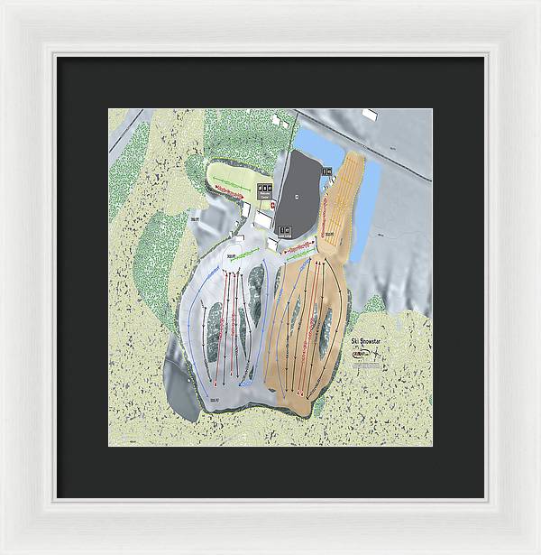 Ski Snowstar Ski Trail Map - Framed Print - Powderaddicts