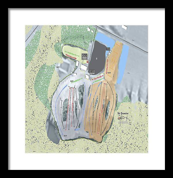 Ski Snowstar Ski Trail Map - Framed Print - Powderaddicts