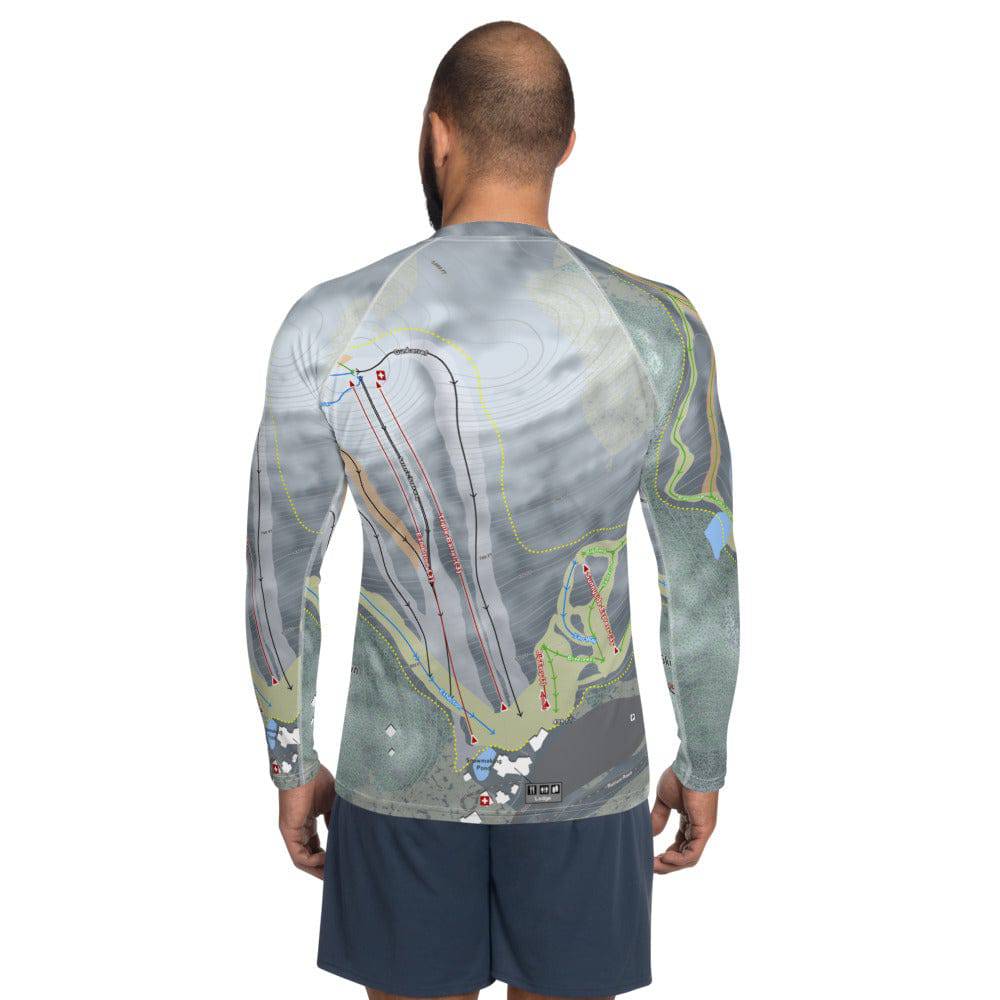 Ski Sundown, Connecticut Ski Trail Map Men's Base Layer Top - Powderaddicts