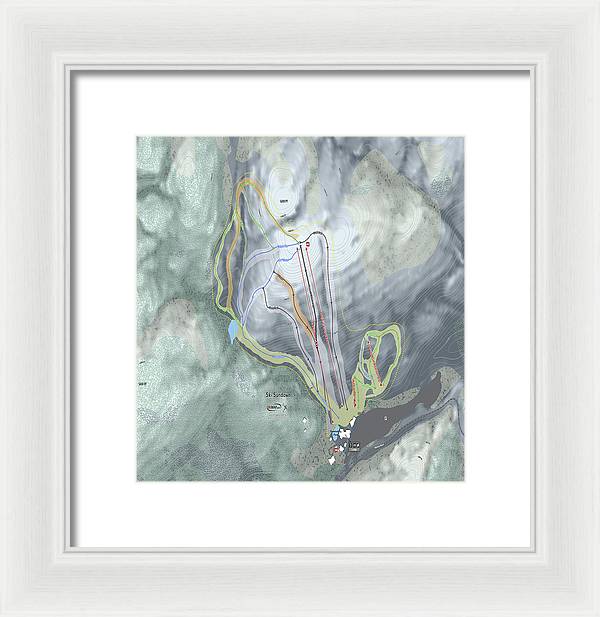 Ski Sundown Ski Trail Map - Framed Print - Powderaddicts