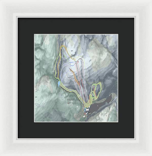 Ski Sundown Ski Trail Map - Framed Print - Powderaddicts