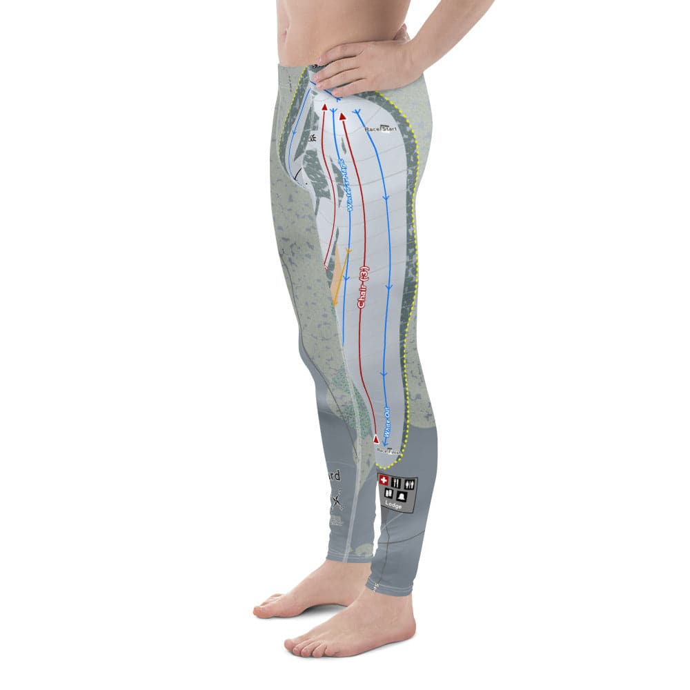 Ski Ward, Massachusetts Ski Trail Map Men's Base Layer Bottom - Powderaddicts