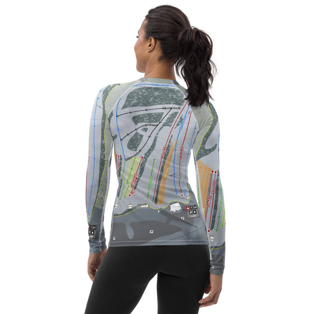 Ski Ward, Massachusetts Ski Trail Map Women's Base Layer Top - Powderaddicts