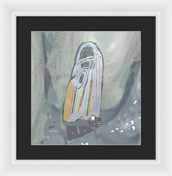 Ski Ward Ski Trail Map - Framed Print - Powderaddicts
