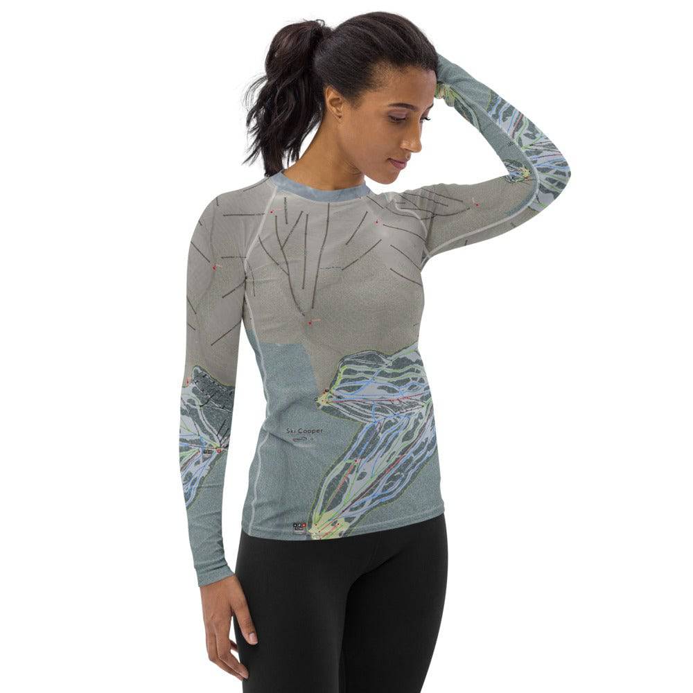 SkiCooper, Colorado Ski Trail Map Women's Base Layer Top - Powderaddicts