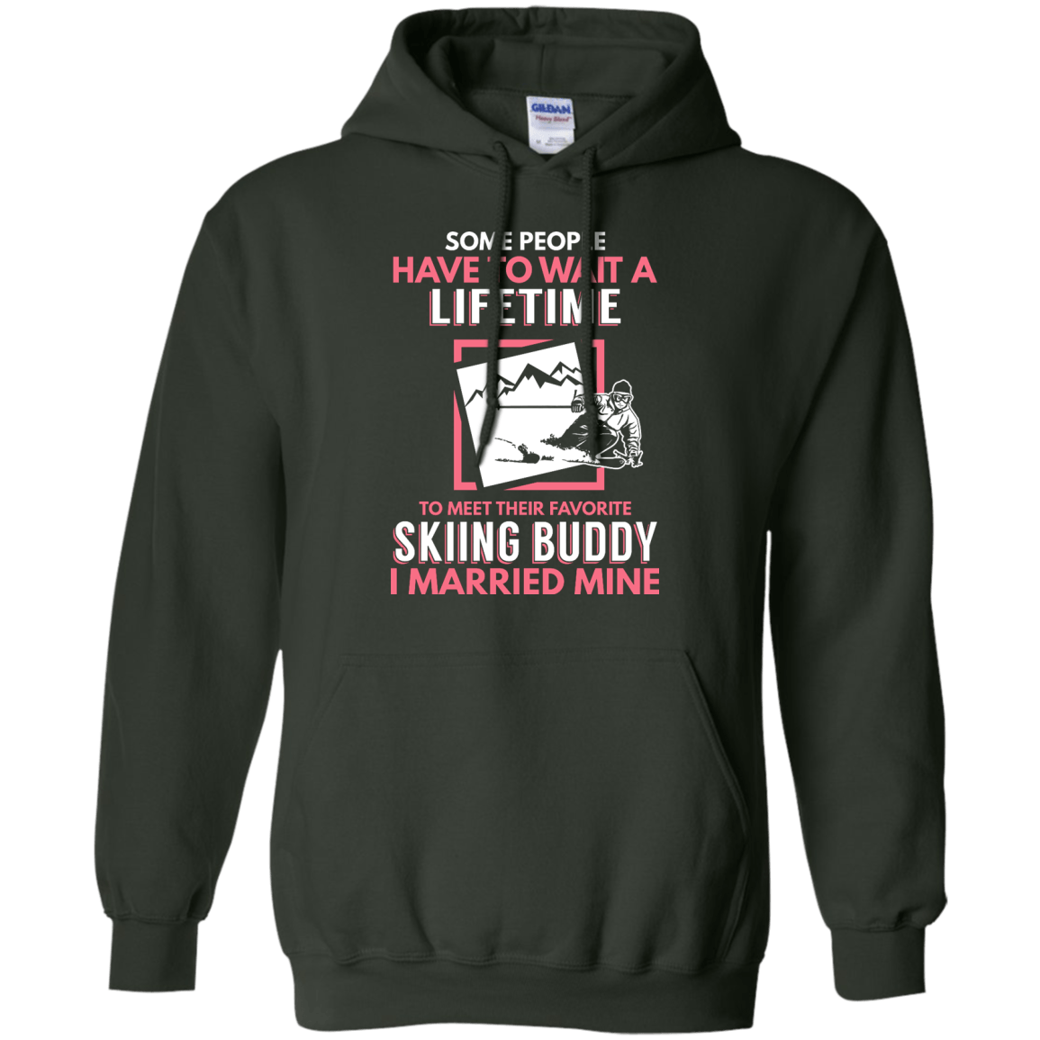 Skiing Mom Buddy - I Married Mine Hoodies - Powderaddicts