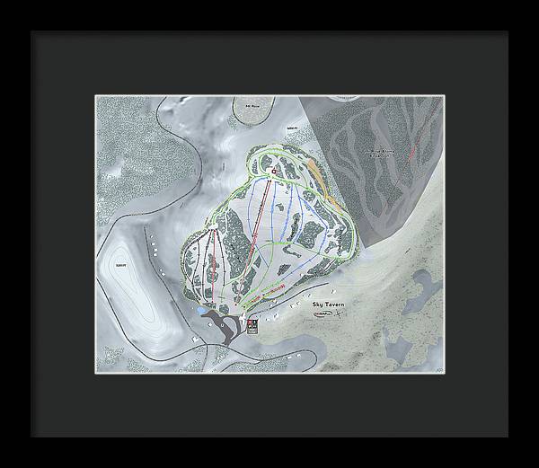 Sky Tavern Ski Trail Map - Framed Print - Powderaddicts