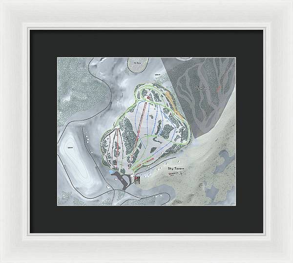 Sky Tavern Ski Trail Map - Framed Print - Powderaddicts