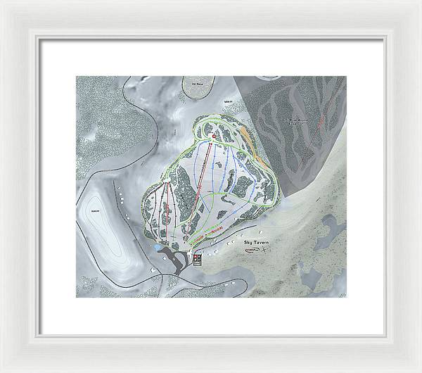 Sky Tavern Ski Trail Map - Framed Print - Powderaddicts