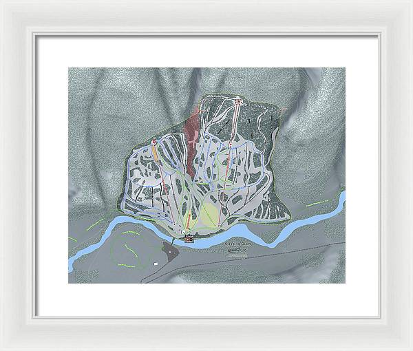 Sleeping Giant Ski Trail Map - Framed Print - Powderaddicts