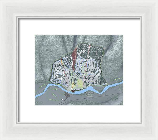 Sleeping Giant Ski Trail Map - Framed Print - Powderaddicts