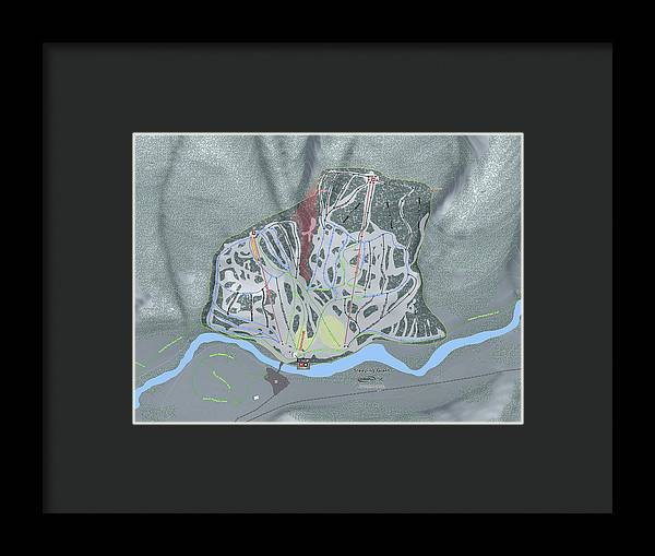 Sleeping Giant Ski Trail Map - Framed Print - Powderaddicts
