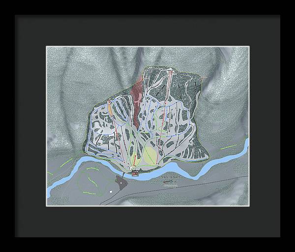 Sleeping Giant Ski Trail Map - Framed Print - Powderaddicts
