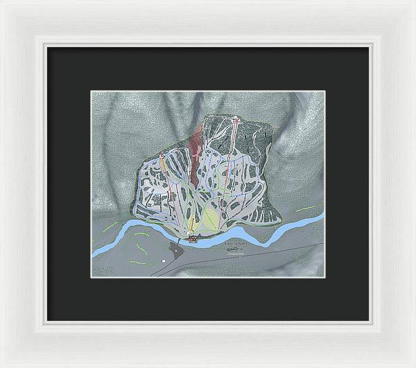 Sleeping Giant Ski Trail Map - Framed Print - Powderaddicts