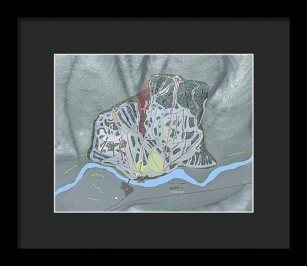 Sleeping Giant Ski Trail Map - Framed Print - Powderaddicts