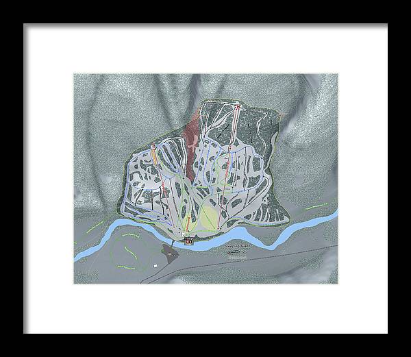 Sleeping Giant Ski Trail Map - Framed Print - Powderaddicts