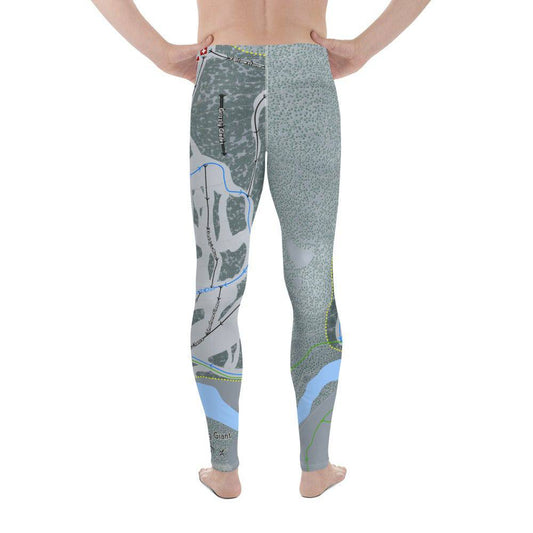 Sleeping Giant, Wyoming Ski Trail Map Men's Base Layer Bottom - Powderaddicts