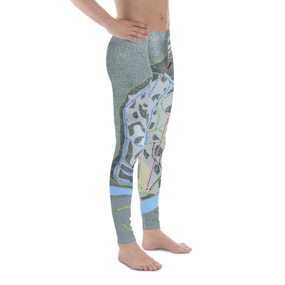 Sleeping Giant, Wyoming Ski Trail Map Men's Base Layer Bottom - Powderaddicts