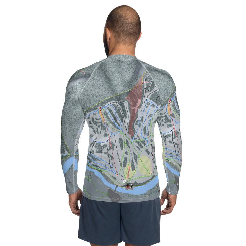 Sleeping Giant, Wyoming Ski Trail Map Men's Base Layer Top - Powderaddicts