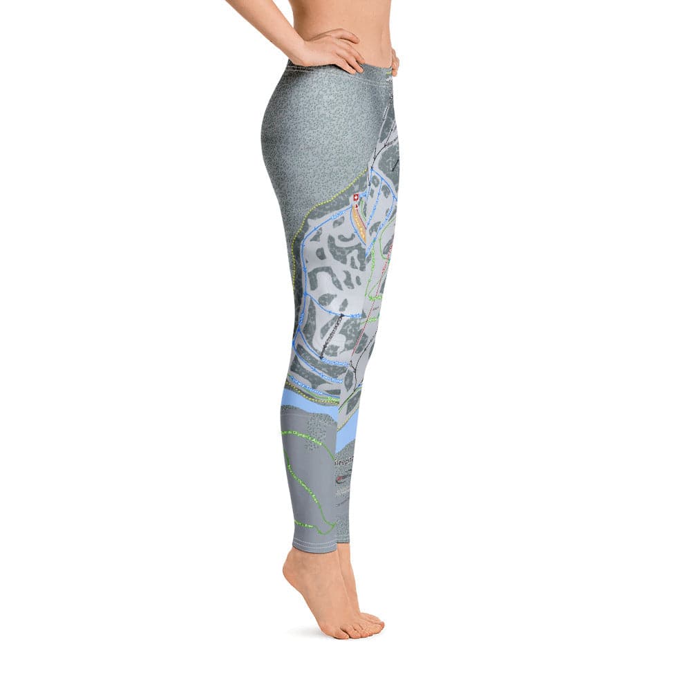 Sleeping Giant, Wyoming Ski Trail Map Women's Base Layer Bottom - Powderaddicts
