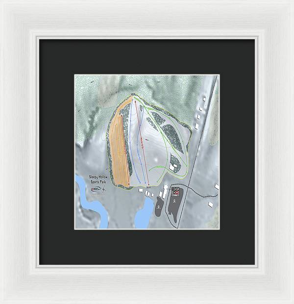 Sleepy Hollow Sports Park Ski Trail Map - Framed Print - Powderaddicts