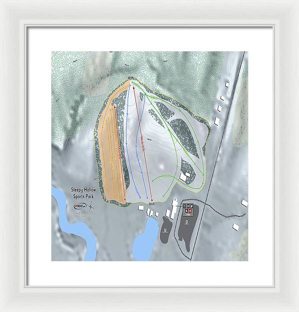 Sleepy Hollow Sports Park Ski Trail Map - Framed Print - Powderaddicts