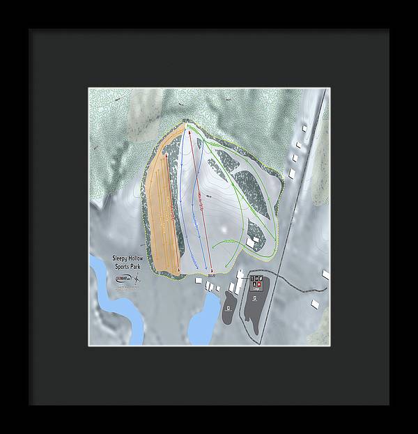Sleepy Hollow Sports Park Ski Trail Map - Framed Print - Powderaddicts