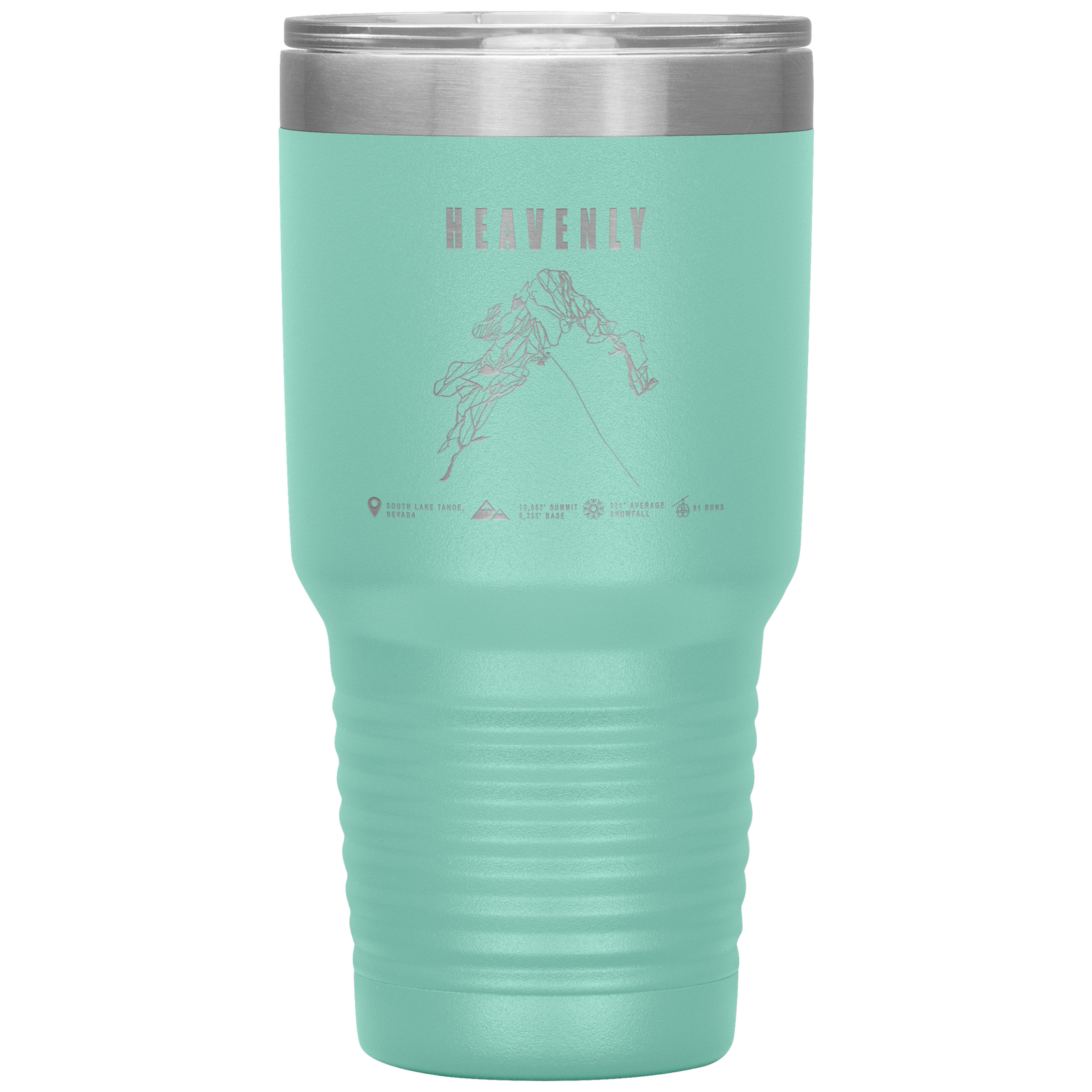 Heavenly, Nevada Ski Trail Map 30oz Tumbler - Powderaddicts