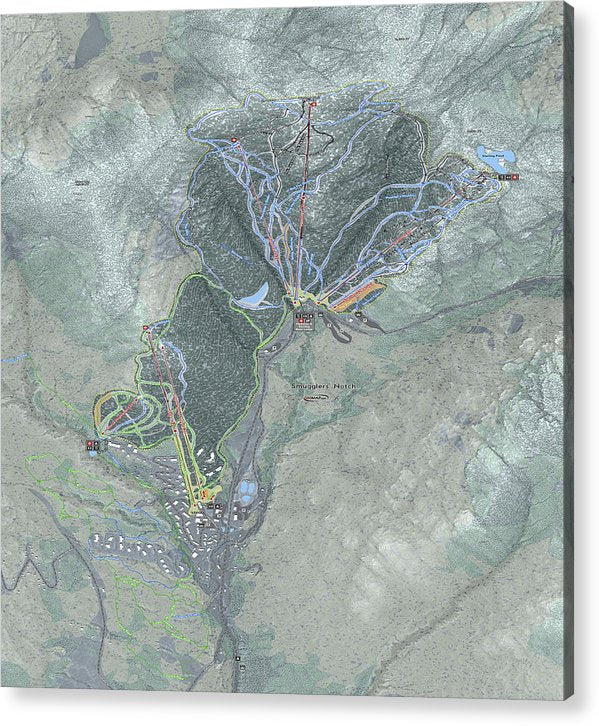 Smugglers Notch Ski Trail Map - Acrylic Print - Powderaddicts